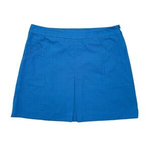 Boden A-Line Cotton Skirt | Preppy Colorful Short Lined | Bright Blue Size 14